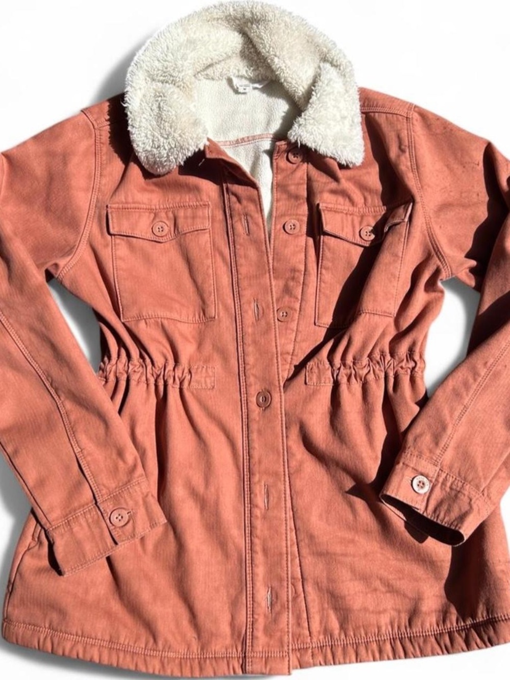 Hang Ten Women’s Sherpa Lined Utility Jacket Medium Rust Terracotta